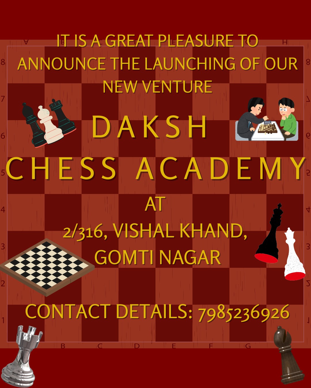 Students learning Chess strategies